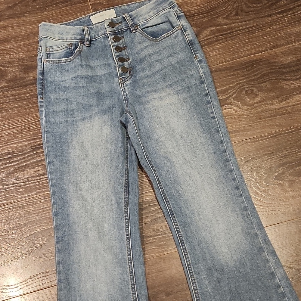 ❤️ BANJARA HIGH RISE FLARE JEANS, EXPOSED BUTTON FLY, 2 (26) - Picture 4 of 8
